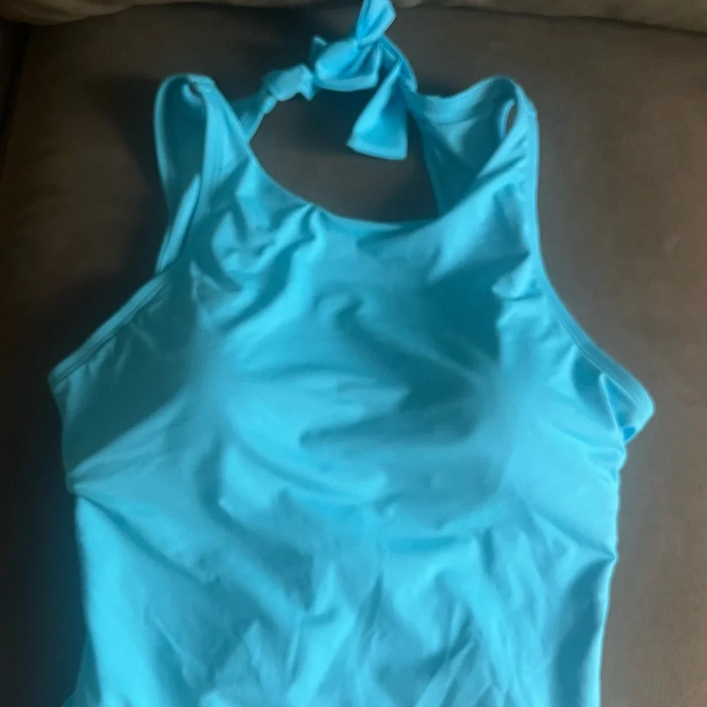 Aqua Blue high neck Women's Swimsuit by Tommy Bahama - Picture 10 of 10